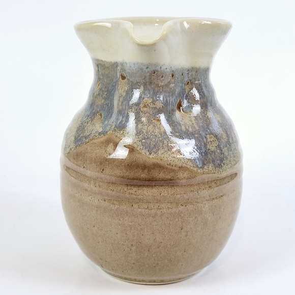 Clay In Motion~Pitcher & 2 Dipping Bowls~Brown Gray Cream~Set of 3~Neher~EUC - Picture 4 of 13